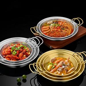 China Wholesale Top Seller Kitchen Seafood Cookware Pan Stainless Steel Cooking Paella Pan Frying Pan wholesale