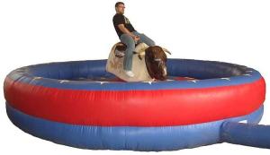 China Adult Playing Inflatable Mechanical Bull , Tarpaulin Mechanical Rodeo Bull for 1 Person wholesale