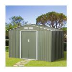 64.5kg Galvanised Steel Storage Shed AJUNION 9 x 6FT 2 Doors for Garden Building
