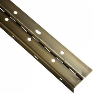 China Brass Plated Continuous Piano Hinge Partial Wrap Slotted For Bending Metal Door wholesale