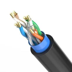 China SFTP CAT6 Ethernet Cable - 23AWG Solid 100m Max Distance PE+PVC Jacket for Outdoor Use wholesale
