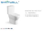 Chaozhou Bathroom SWC2221 Ceramic Toilet 700 * 370 * 790 MM Two Piece Toilets