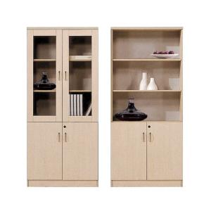 China Wooden Office Bookcase Glass Door Document File Book Cabinet wholesale
