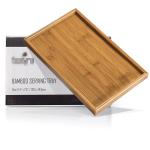 Decorative Display Bamboo Serving Tray , Square Bamboo Tea Serving Tray