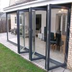 Thermal Break Commercial Aluminum Frame Glass Doors Folding / Bifolding