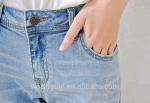 Fashion Ladies Ripped Skinny Jeans , Light Blue Stretch Jeans For Women