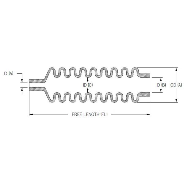 Cylindrical Cable End Fittings Automobile Rubber Bellow Mechanical Equipment