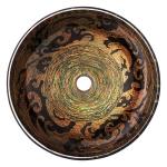 Classical Round Countertop Bathroom Sink Bowls , Tempered Glass Vessel Bathroom