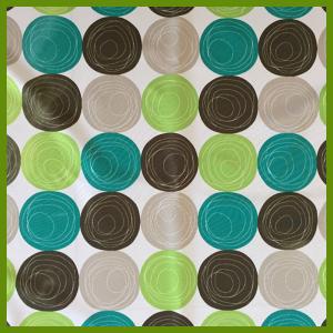 China Printed ball designs table cloth made of 100% polyester woven fabric cloths wholesale