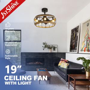 China 19 Inches Farmhouse Caged Bladeless Ceiling Fan With Light wholesale