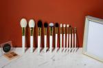 12 Pieces Luxurious Gold Natural Hair Makeup Brushes With Private Label