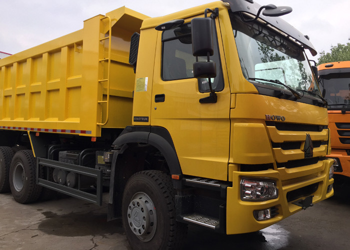 Heavy HOWO Mine Dump Truck , Yellow Dump Truck 30 - 40 Tons 10-25CBM