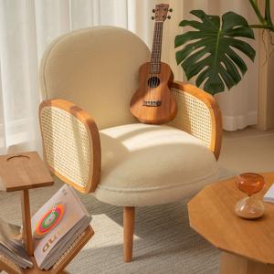 China Fabric Leisure Chair Rattan Sofa Living Room Single Chair Back Chair wholesale