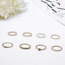 Hug Adjustable Titanium Wedding Ring Set Alloy Gold Transparent Diamond Ring