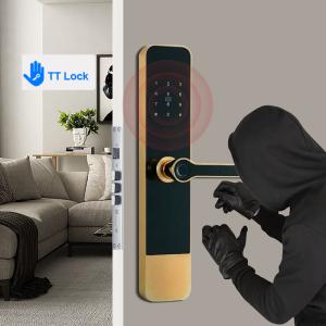 China Anti Peep Smart Fingerprint Door Lock Aluminium Alloy Touch Screen Front Door Lock wholesale