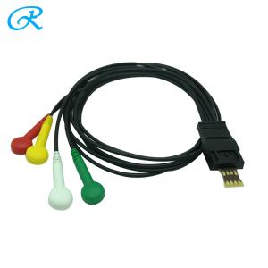China Black 4 Lead Schiller Holter Ecg Cable, Schiller Ekg Machine Parts For Hospital wholesale