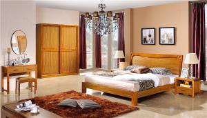 China solid wood bed room set wholesale