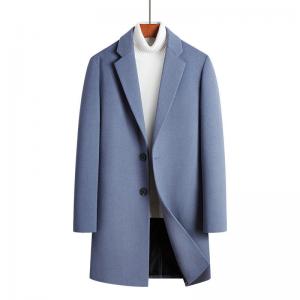 China Wool Jacket Coat Australasian Wool Single Breasted Long-Sleeve Plush Peacoat for Men wholesale