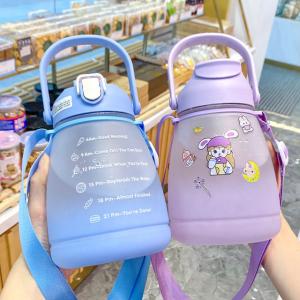 China Outdoor Custom Drinking Cups Large Plastic Bpa Free Water Bottles With Rope 1300ml wholesale
