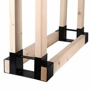 China Steel Firewood Log Rack Bracket Kit for Fireplace or Fire Pit Wood Storage Holder wholesale