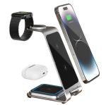 Aluminum 3 In 1 Wireless Charging Stand for iPhone Samsung Qi Phones Five colors
