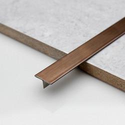 China 304 Stainless Steel T Shaped Trim Strip Tile Decor Profile Gold Metal Tile Trim Internal on sale