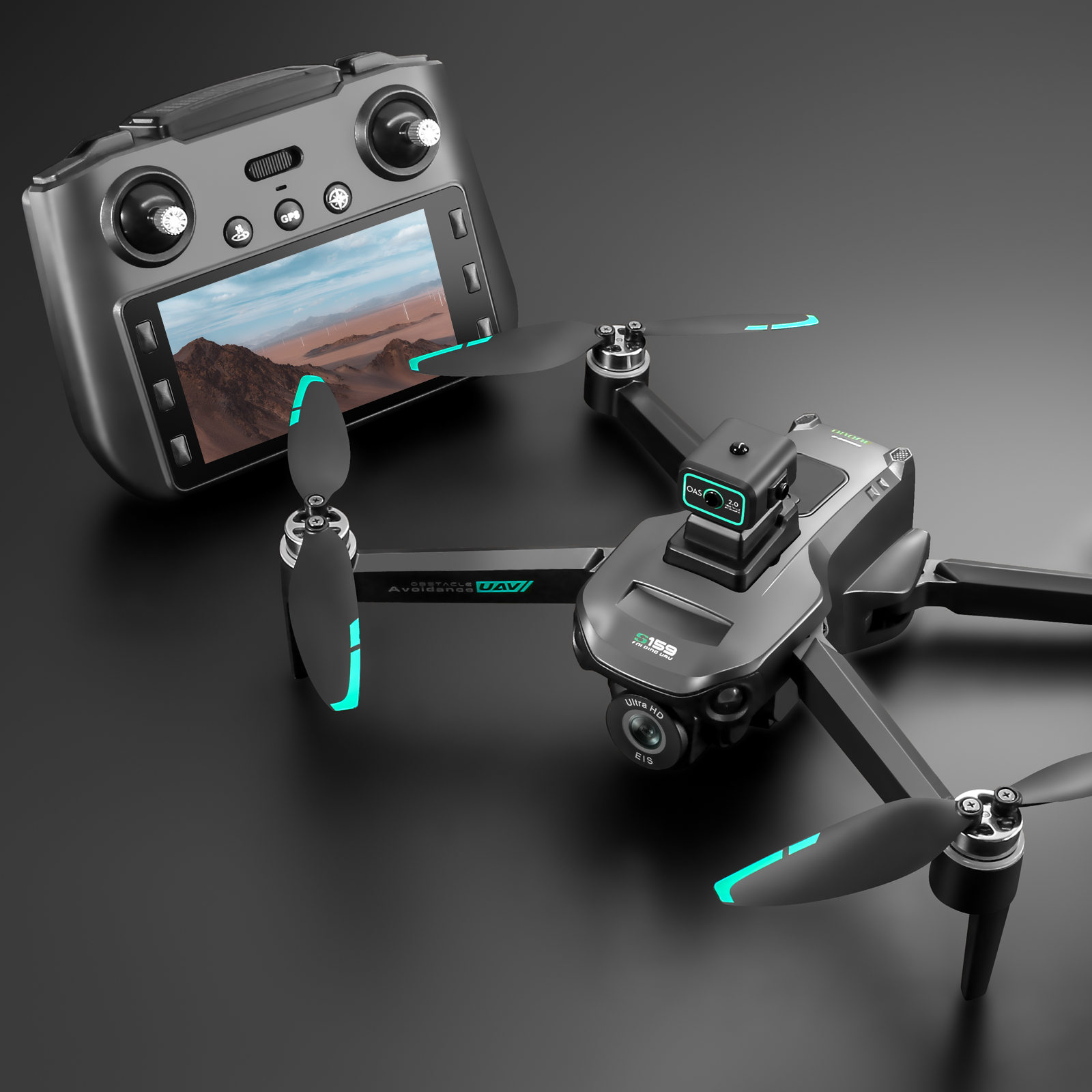 S159 Gps Remote Control Display Screen Professional Camera Brushless Drone Toy Drone Rc with Plastic and 720P Camera