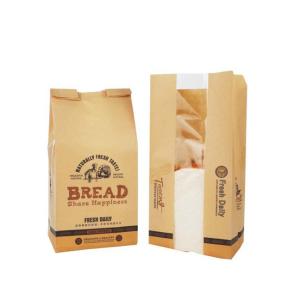 China New Design Brown Kraft Paper Bags For Food Kraft Paper Bags With Clear Window wholesale