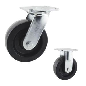 China 6 Inch Solid Black Wheels Heavy Duty High Temprature Casters For Ovens wholesale