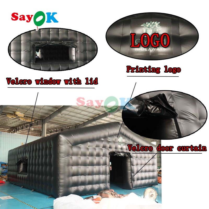 32.8FT Giant Inflatable Air Tent Black Portable Disco Mobile Night Club Inflatable Party Tent