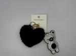 Various Colors Bear with Furry Heart Key Chain