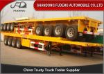 4 Axle Flatbed Semi Trailer , 40 / 20ft Container Carrying Semi Flatbed Trailers