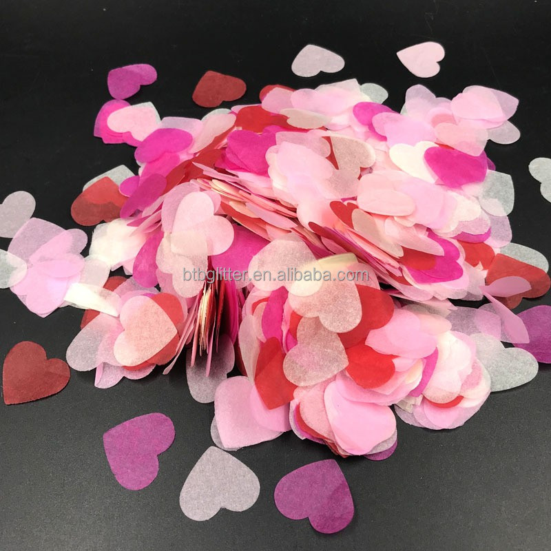 Valentine's Day Party Confetti 100% Natural Heart Tissue Paper Confetti Eco-Friendly and Biodegradable