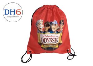 China Cloth Drawstring Gym Sack Drawstring Bag , Personalized Cinch Bags 210 Denier wholesale
