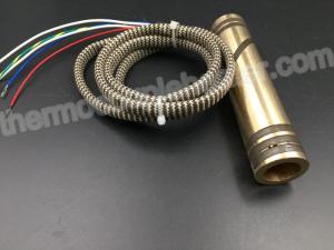 China Press In Brass Coil Heaters Cross Section 4.2 x 2.2mm With Inbuilt Thermocouple wholesale