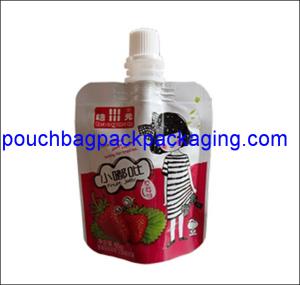 China Aluminum foil spout pouch, High barrier laminated stand up spout pouch shape bag for juice packaging wholesale
