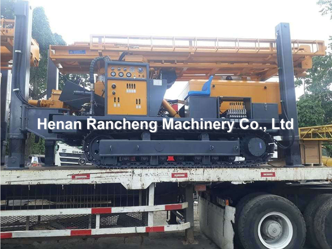 Hydraulic Borehole Water Well Drilling Rig 680m Crawler Mounted Machine With 154KW Cummins Engine