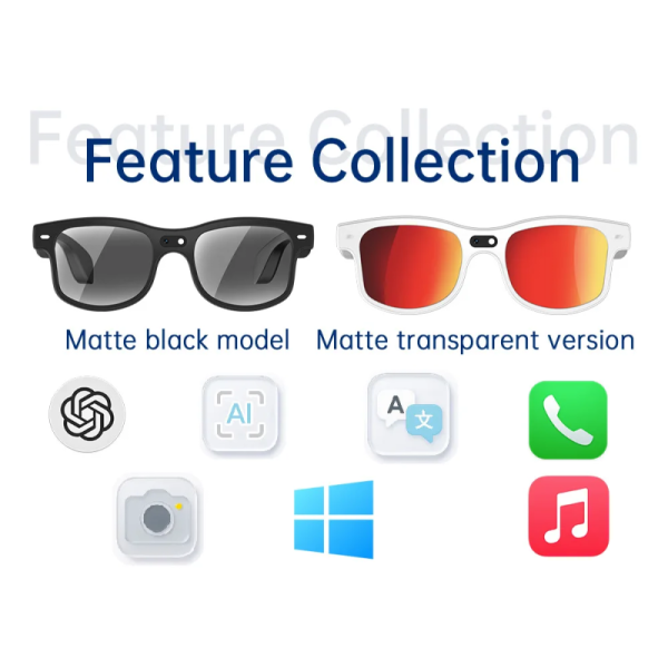 G3 AI Smart Glass With 8MP HD Camera Microphone Speakers