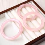 Natural Crystal Polished Stone Pink Rose Quartz Bangle Crystal Jewelry For