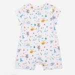 Summer Cotton Short Sleeve Plain Printed Baby Girl Boy Rompers Infant Jumpsuits