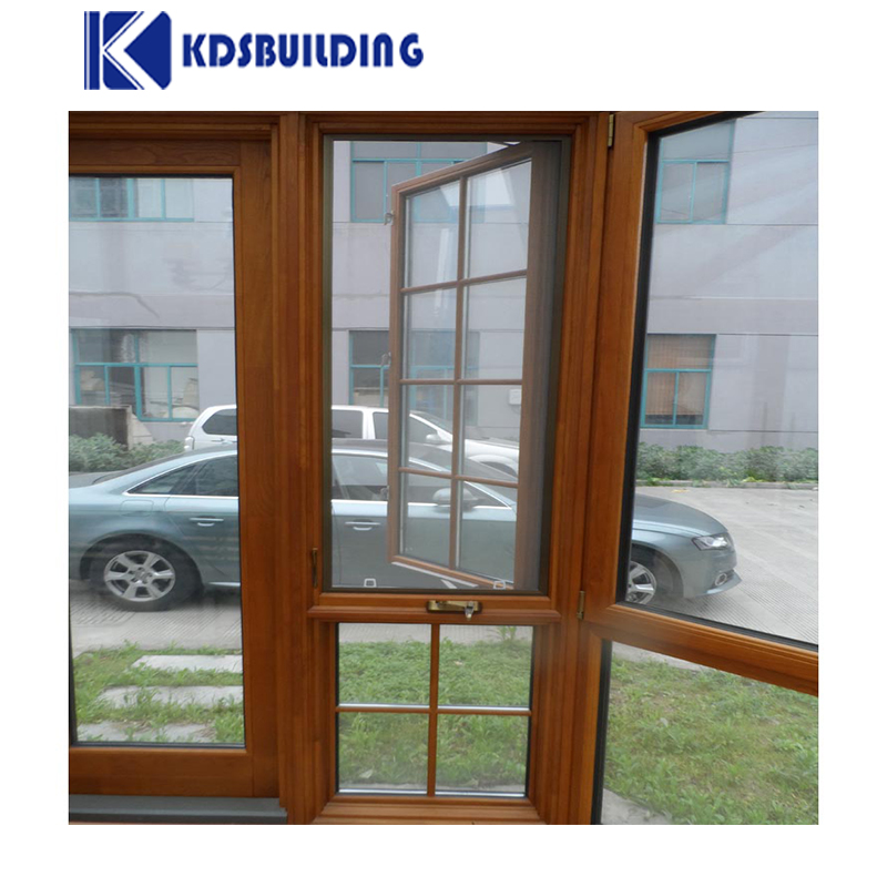 KDSBuilding Hand Held Wooden Glass Wood Hand Crank Window Solid Wooden Window Frame