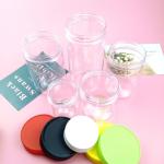 Round Straight 150ml 250ml 360ml 450ml Plastic Food Jars With PP Thread Cap
