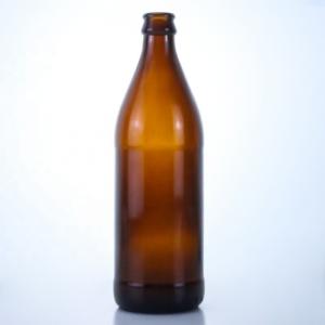 China SCREW CAP Beer Empty Glass Bottles with Crown Caps 700ml 750ml Creative Small Amber Bottle wholesale