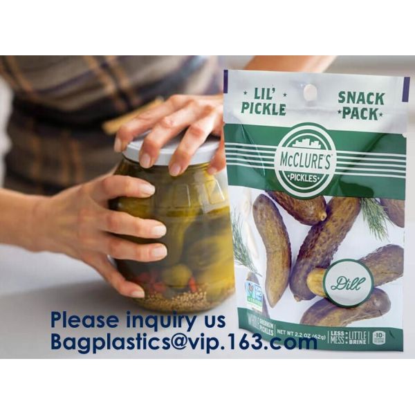 Custom Print Biodegradable Foil Packaging Soft Zipper Stand Up Bottom Gusset Plastic Drinking Pouches Bags With Straws