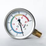 63mm 100 psi 7 kg/cm2 Chemical Manometer Brass Connection Silicone Oil Liquid