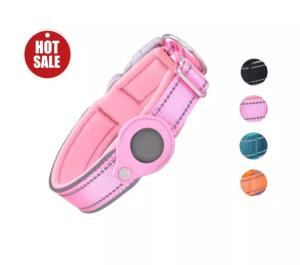 China Reflective Small Dog Gps Tracker Pet Collar Leashes Airtag Dog Collar Holder wholesale