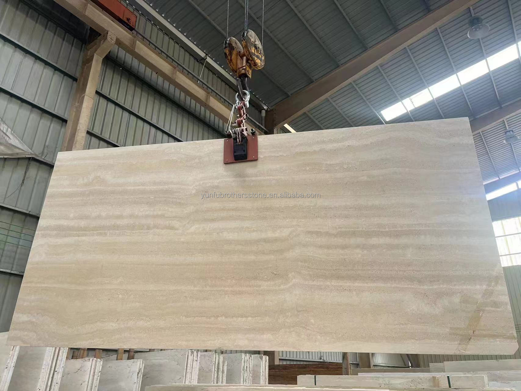 Marble Travertine Stone Big Slab Polished for Modern Hotel Villa Interior Design