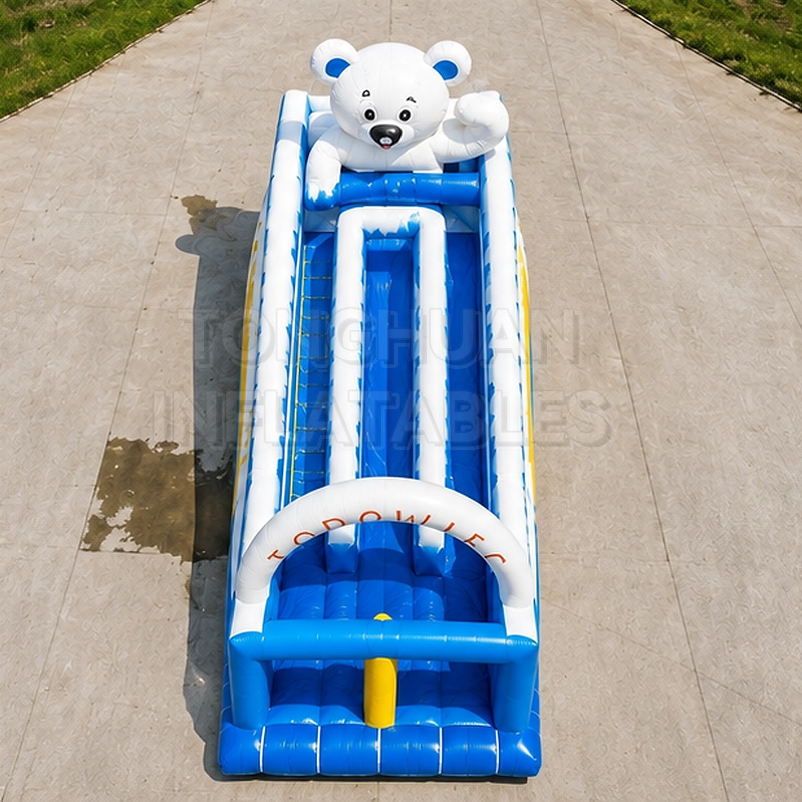 Polar Bear Ice Mountain Inflatable Slide Combo with Climbing Lane for Kids Parties Parks and Rental Events