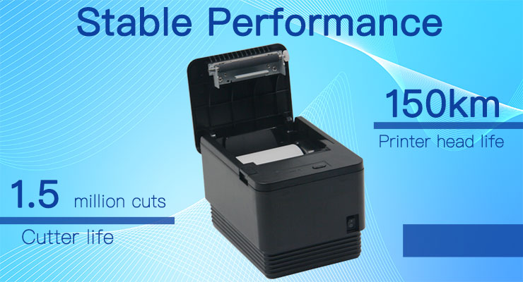 80mm Thermal Printer with USB LAN Serial Port and Auto Cutter Supports Multiple Languages