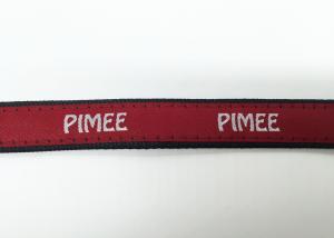 China Red Background Custom Woven Lanyard Sublimation Recyclable White Logo wholesale